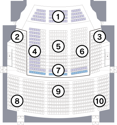 座席から見たステージ番号イメージ