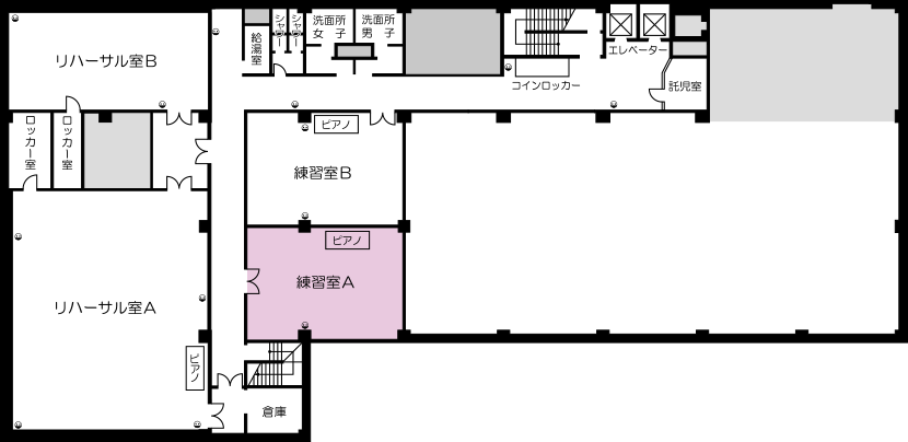 練習室A位置図イメージ