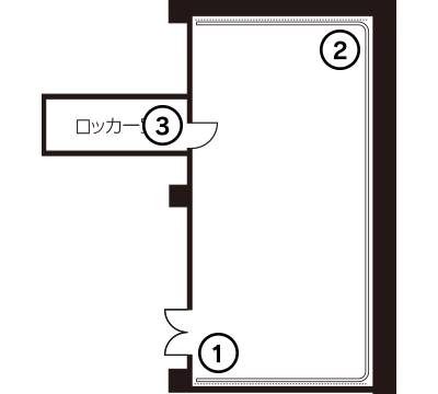 その場から見たリハーサル室B番号イメージ